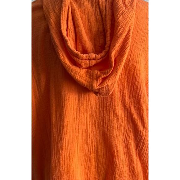 Salon Z Real Clothing Saks Fifth Avenue Size 22 Orange Hoodie Pullover - Picture 5 of 6